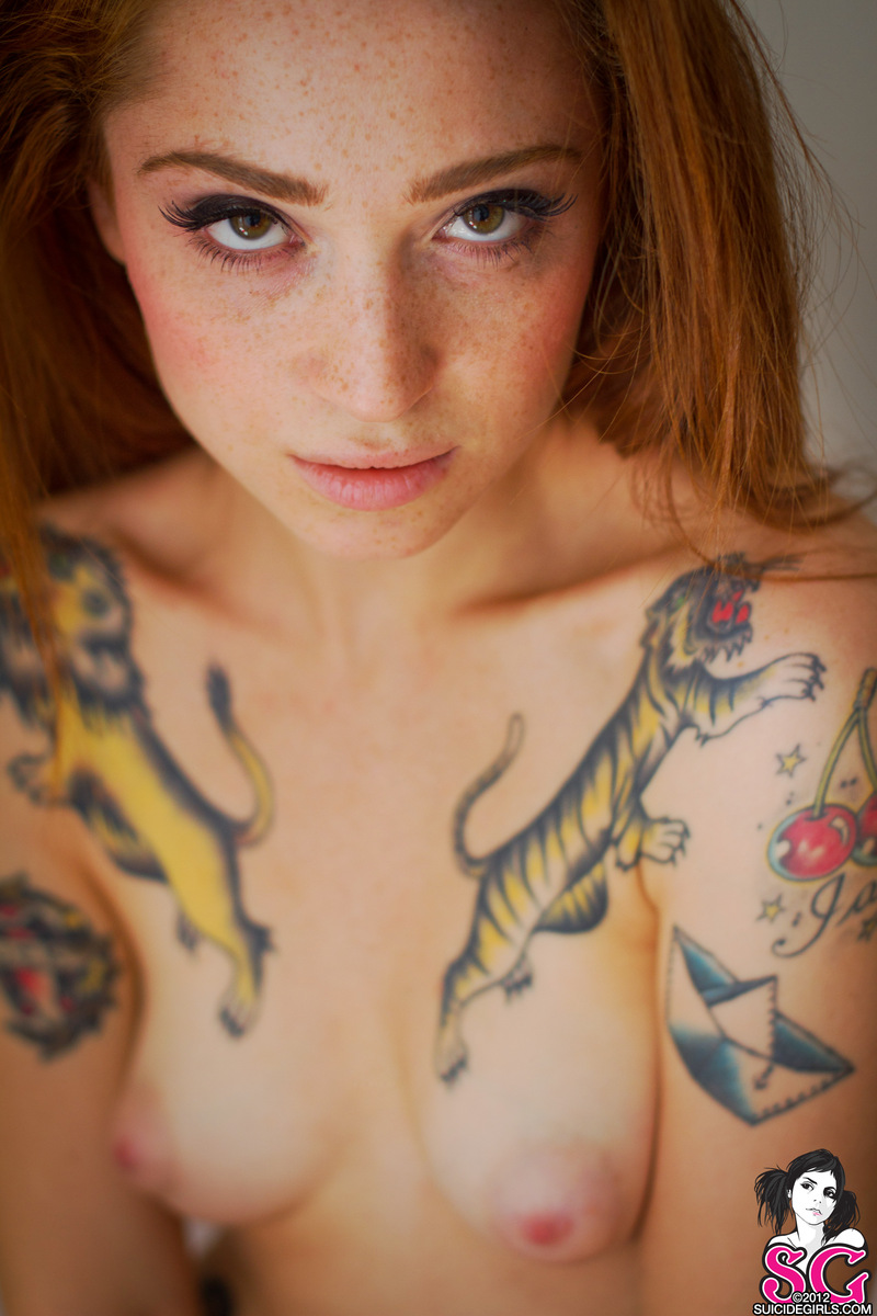 Redhead Teen Model Janette Tattoos — 12