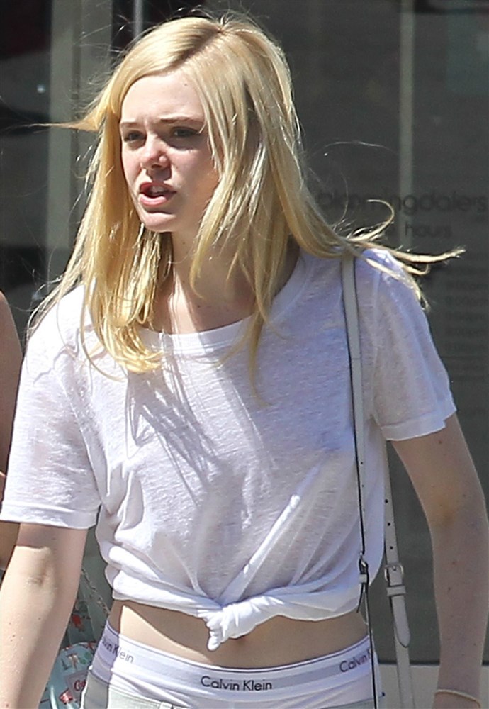Elle Fanning pale breedable pasty white stomach — 21