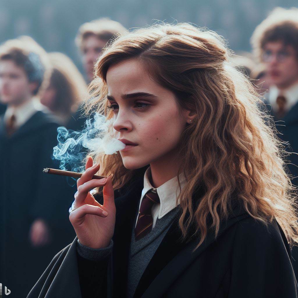Emma Watson - Hermione - Smoking Fetish AI Art — 39