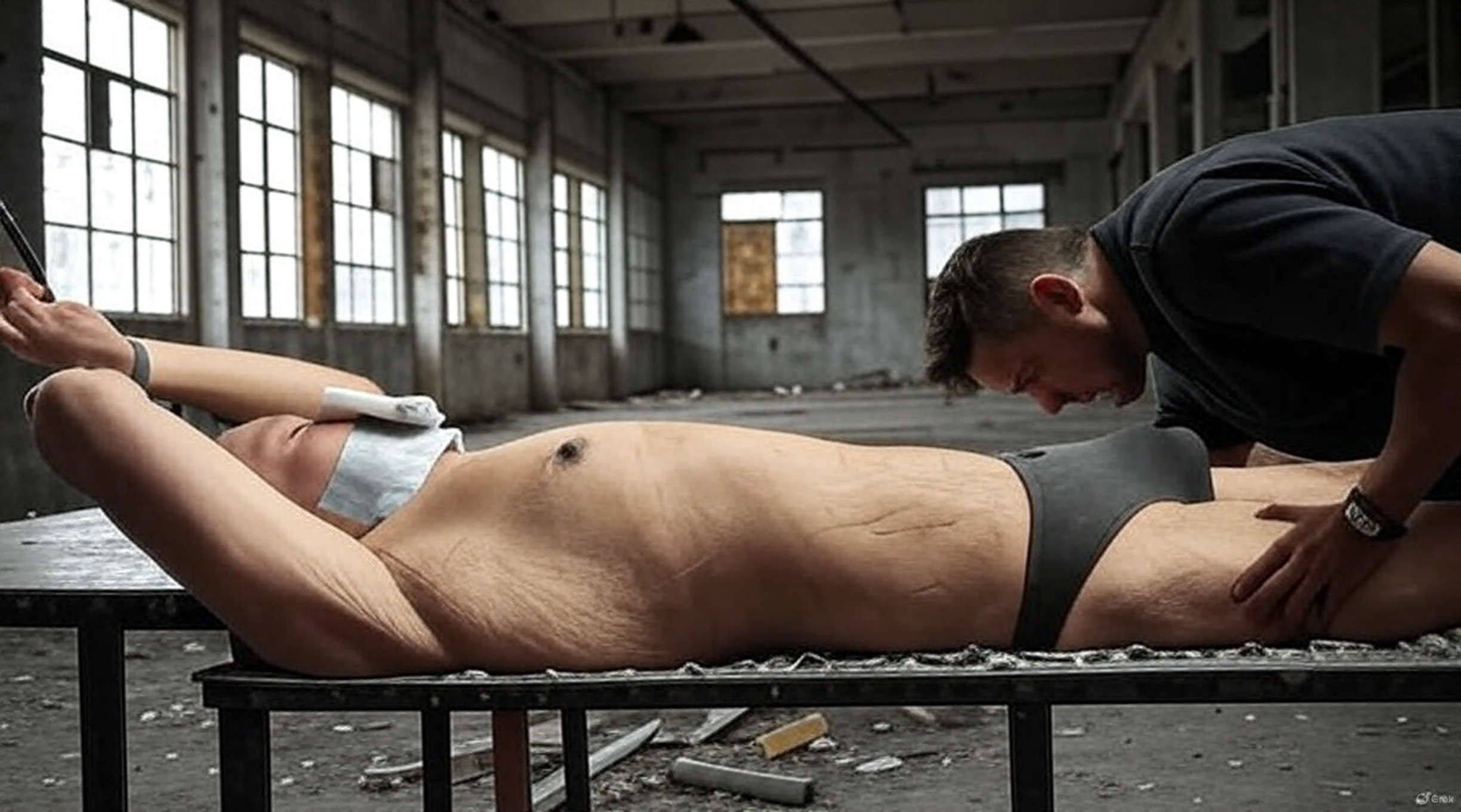 Tied up in a warehouse — 10