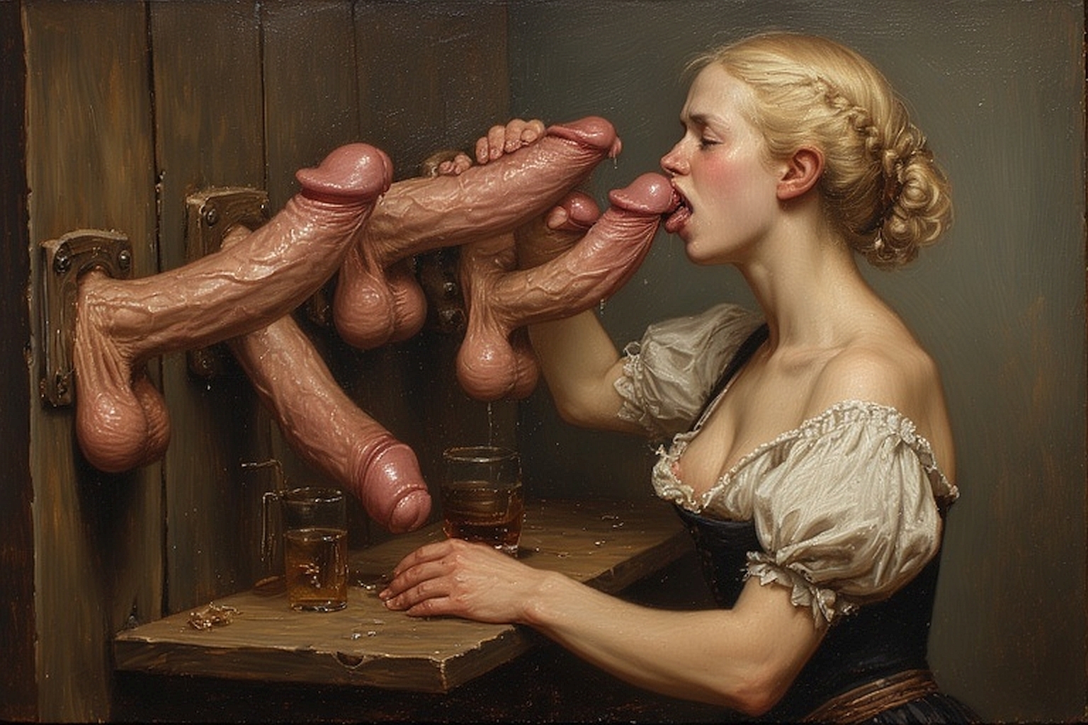 Young slut waitress. Flemish school — 8