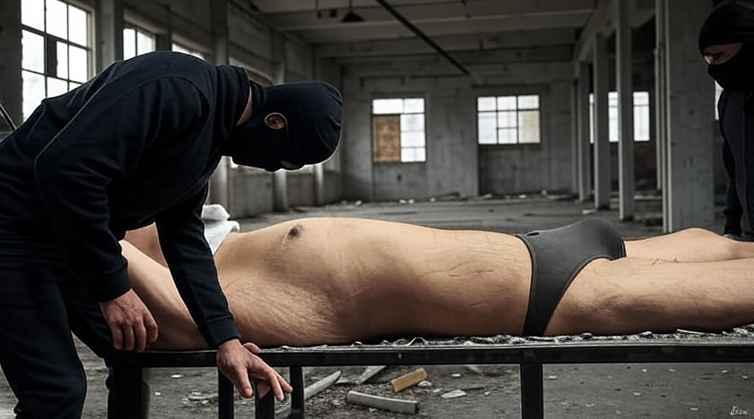 Tied up in a warehouse — 6