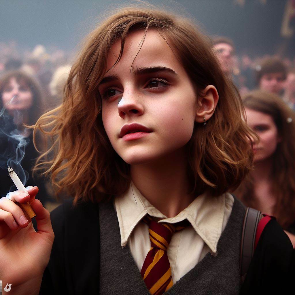 Emma Watson - Hermione - Smoking Fetish AI Art — 11