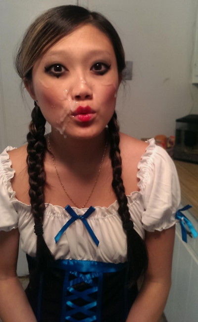 Cumshot facial -Sperm dripping — 23