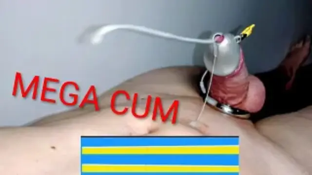 HUGE CUMSHOT ! HANDSFREE ORGASM ESTIM Glans Electrode